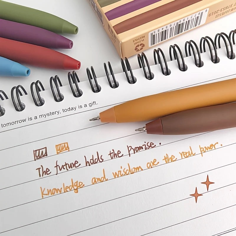 6-pakning Vintage Retro Fargede Gelpenner