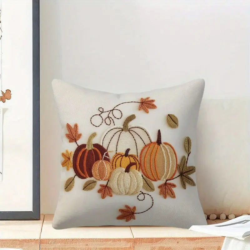 Pumpkin Autumn-Themed Pillowcase