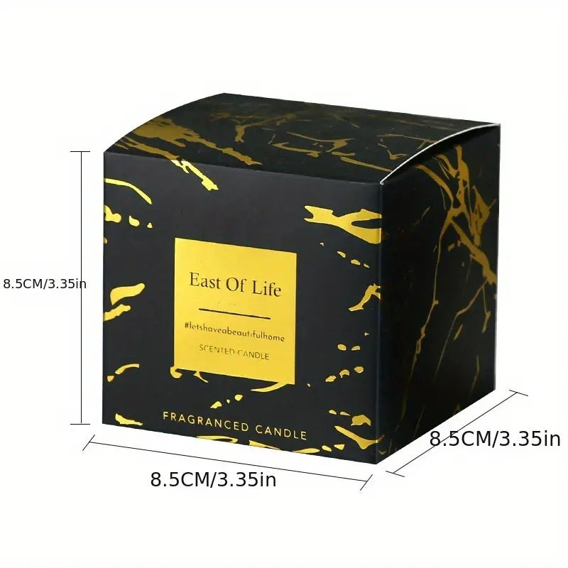 Svart og Gull Marmormønstret Engelsk Pære og Freesia Duftlys