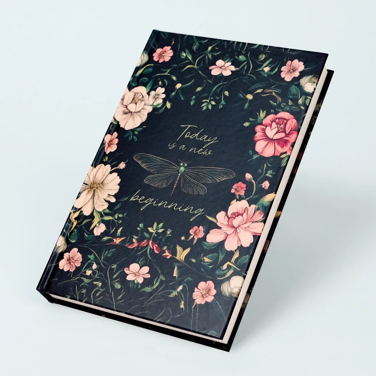 Elegant Blomsterdesign Notatbok med Sommerfuglillustrasjoner
