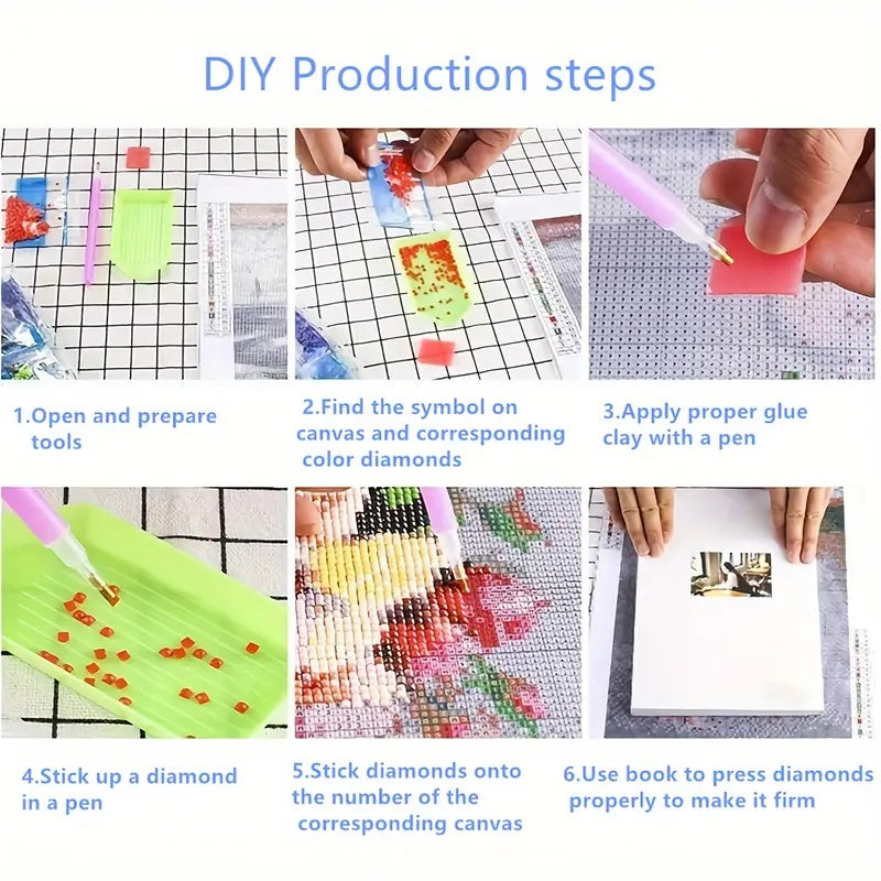 Sommerfugler og Bøker Diamantmaleri