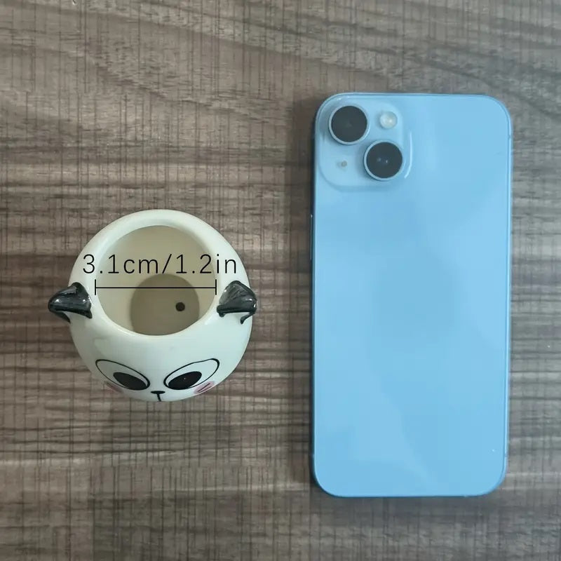 Keramisk Mini Katt Teikning Blomsterpotte