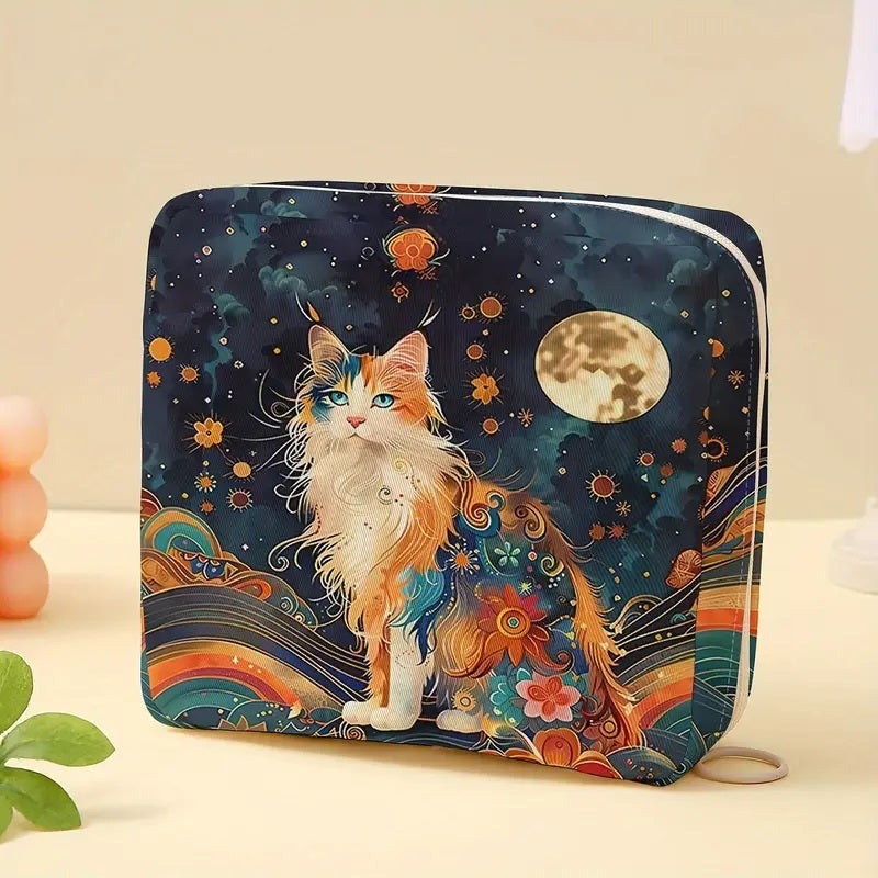 Cat Print Toiletry Bag