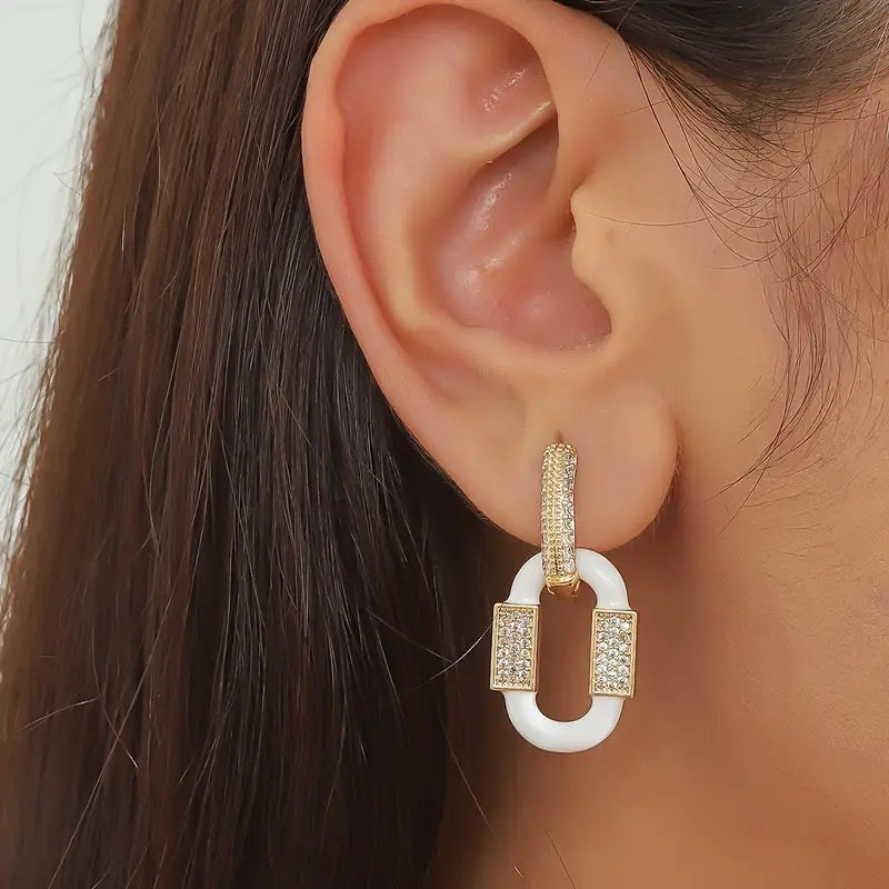 18K Golden Plated Copper Zirconia Drop & Dangle Earrings