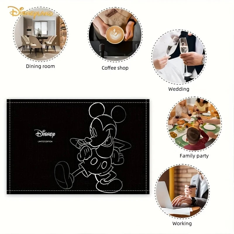 4-stk. sett med Limited Edition Mickey Sketch Art Bordmatter