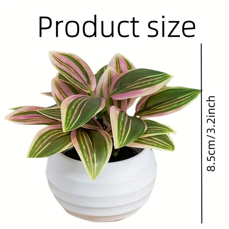 Artificial Green Plant with White Pot