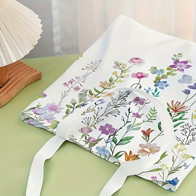 Blomster Dobbeltsidig Trykk Toteveske