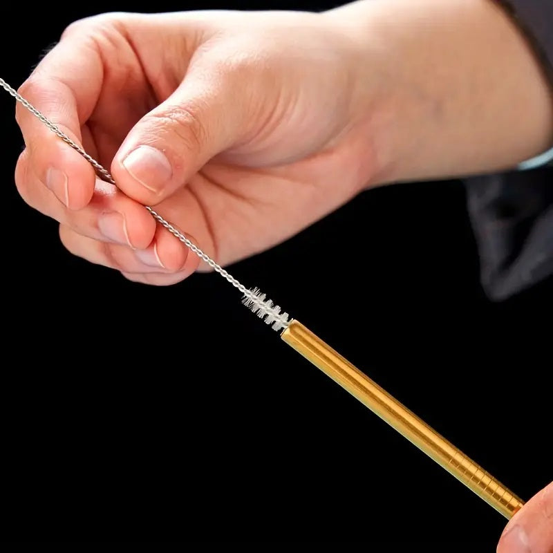 8 stk Gylne Rustfrie Stålstrå