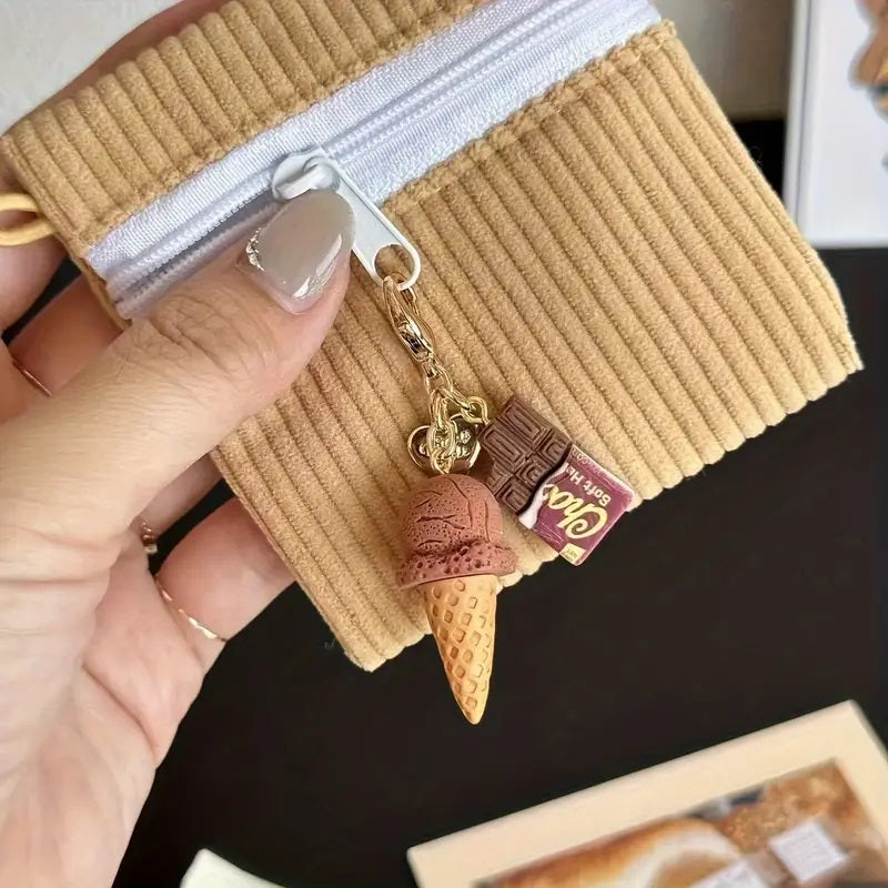 Sjokolade Iskremkone Nøkkelring