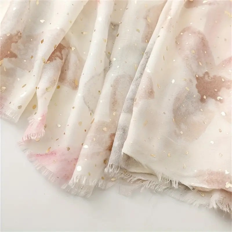 Elegant Blomsterbroderi Mesh Skjerf