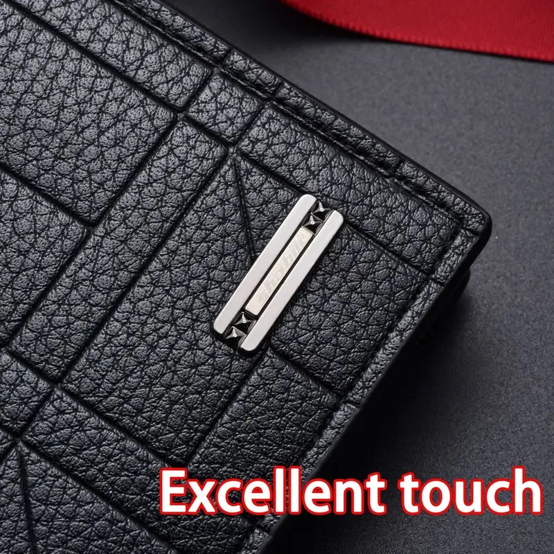 Men’s Sleek Black Faux Leather Wallet,