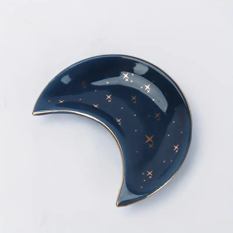 Elegant Halvmåneformet Keramisk Smykkebrett