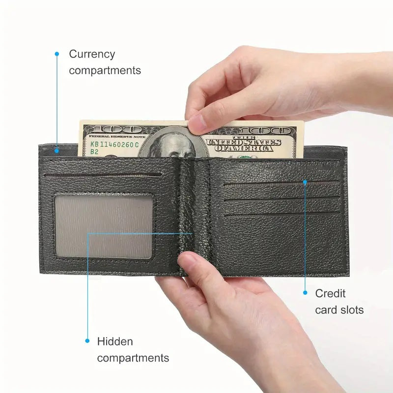 Viking-Inspired Men's Faux Leather Bifold Wallet