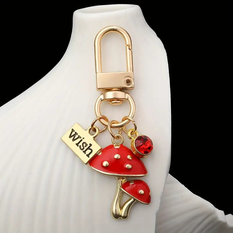 Elegant Rød Sopp Emaljeknapp