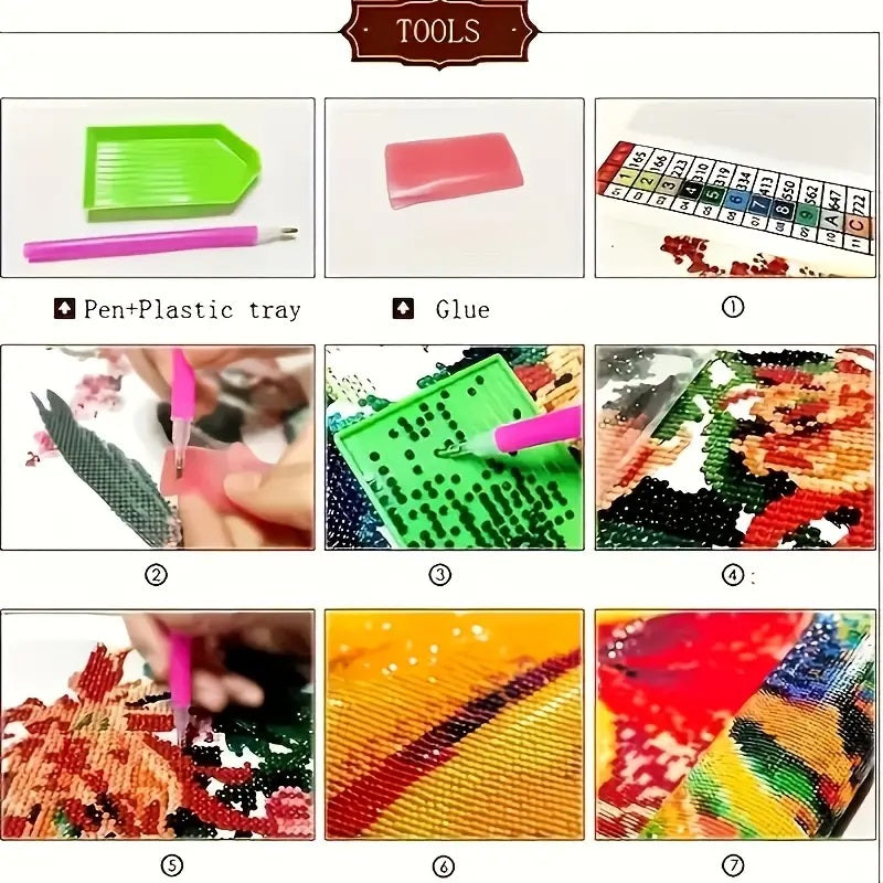 Dame langs Strandkanten Diamantmaleri-sett