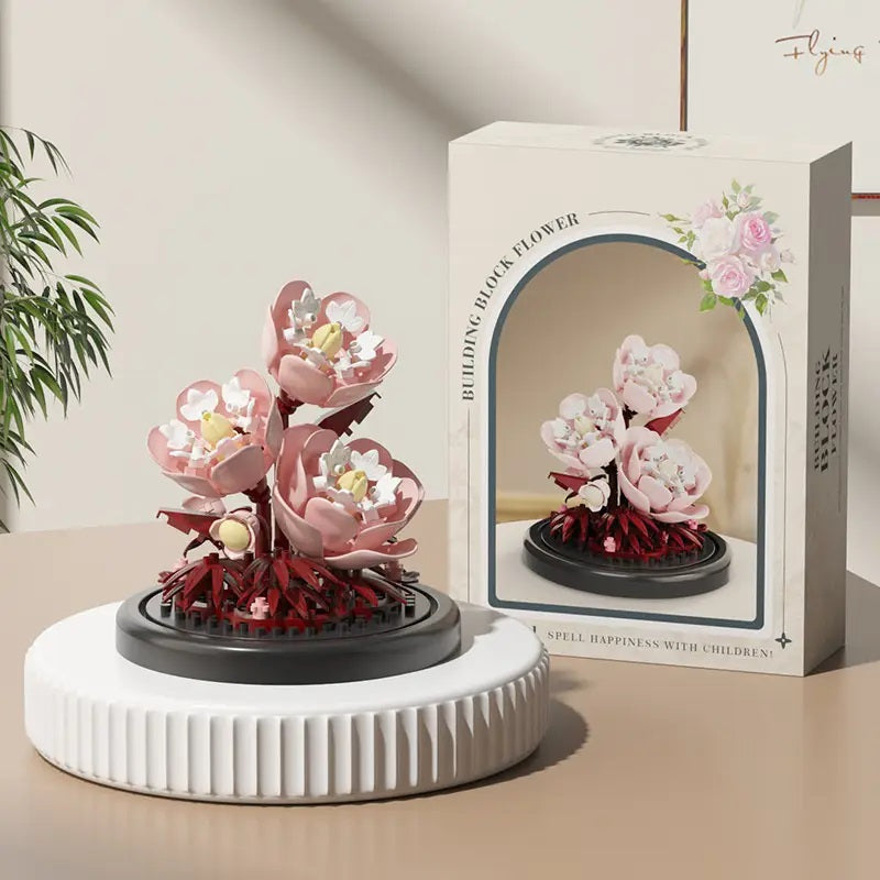 Mini Byggekloss Peonbukett