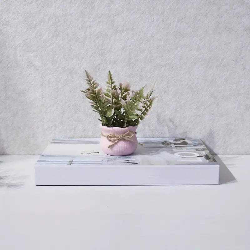 Mini Artificial Pink Series Small Potted Plant