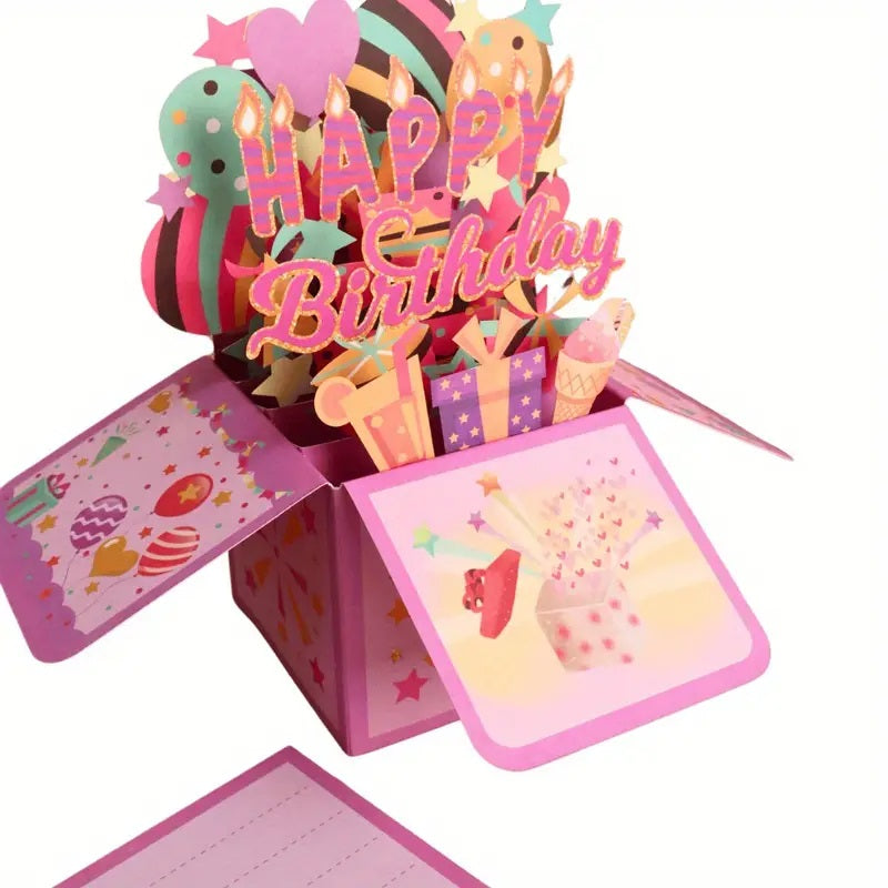 3D Happy Birthday Laser Cut Paper Party Invitation Card