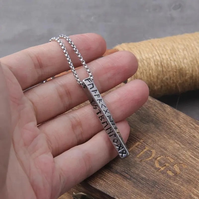 Never Fade Norse Mythology Viking Runes Vegvisir & Valknut Charm Necklace