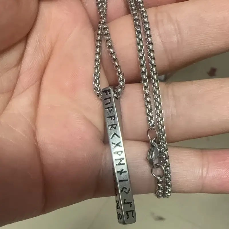 Never Fade Norse Mythology Viking Runes Vegvisir & Valknut Charm Necklace