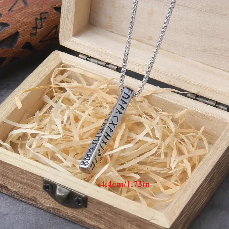 Never Fade Norse Mythology Viking Runes Vegvisir & Valknut Charm Necklace