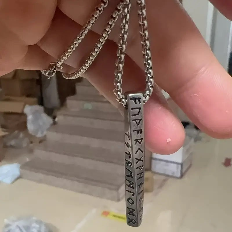 Never Fade Norse Mythology Viking Runes Vegvisir & Valknut Charm Necklace