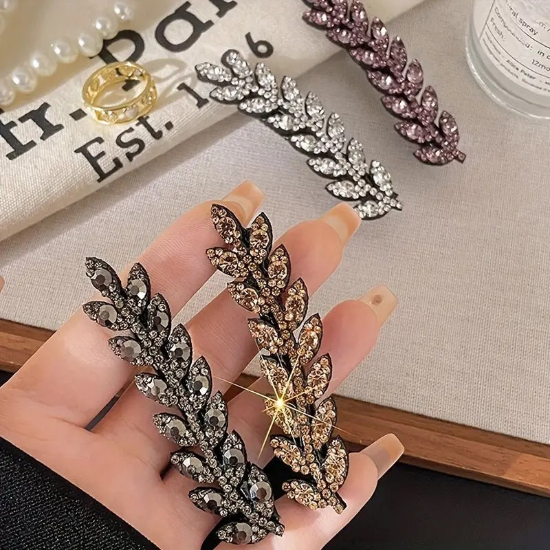 2pc Sweet And Sparkling Rhinestone Hair Clips Set