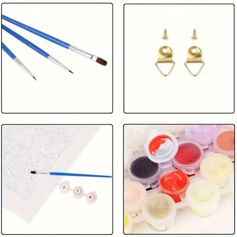 Julenisse og Reinsdyr Maling etter Tall