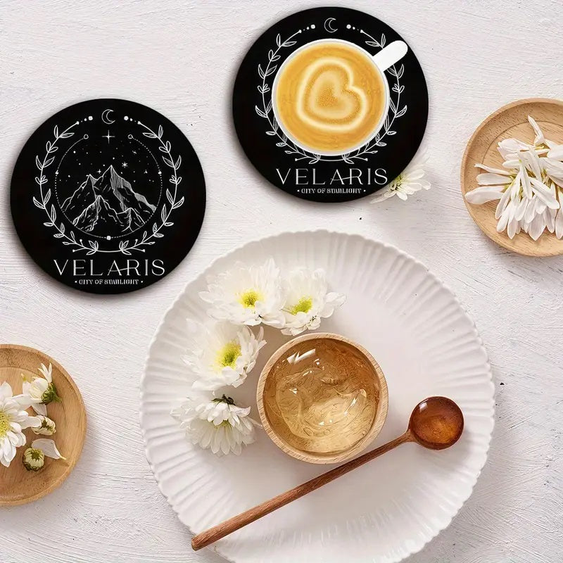 Velaris 6-piece set of Wooden Coasters