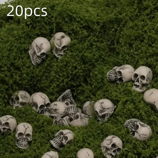 20 Mini Skull Sculptures – Versatile Indoor & Outdoor Decor