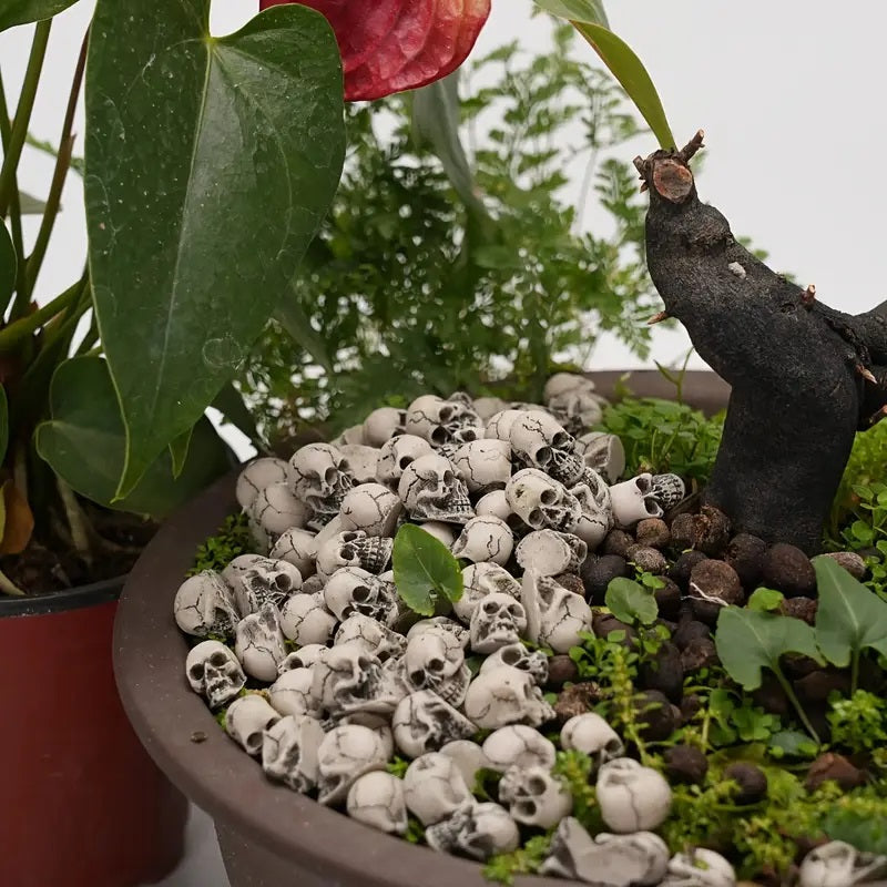 20 Mini Skull Sculptures – Versatile Indoor & Outdoor Decor
