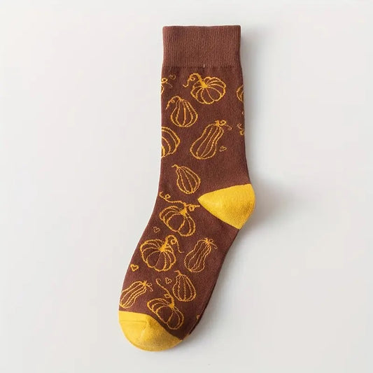 Cute Autumn-Inspired Knee-Length Socks