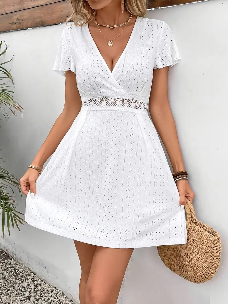 Women’s Elegant V-Neck Summer Dress,