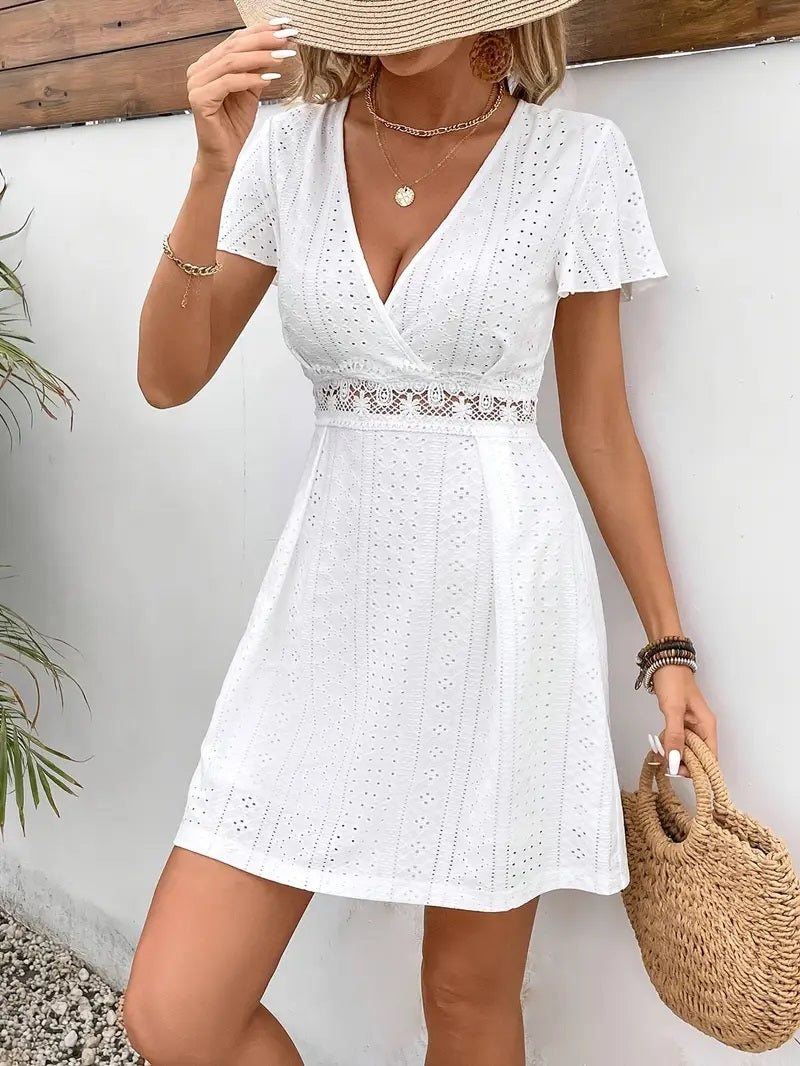 Women’s Elegant V-Neck Summer Dress,