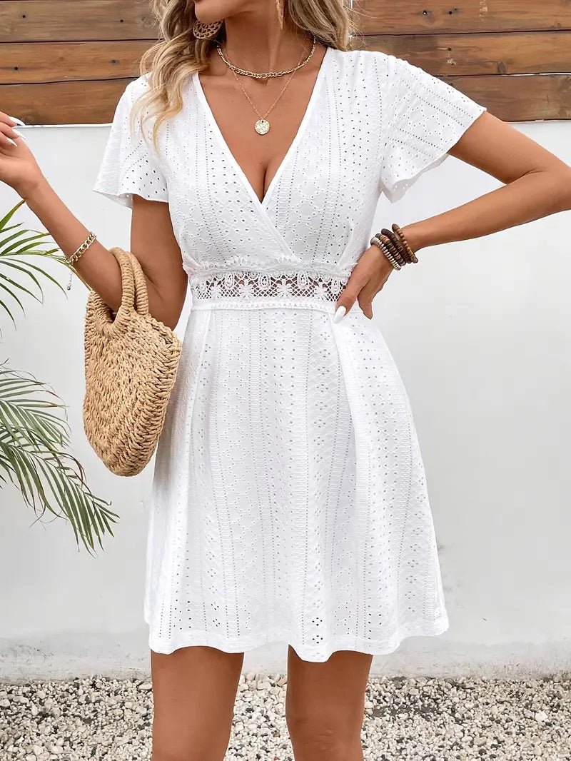 Women’s Elegant V-Neck Summer Dress,