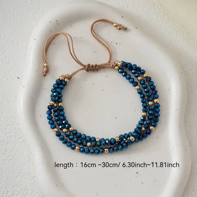 Multi-Layer Bohemian Crystal Bead Bracelet