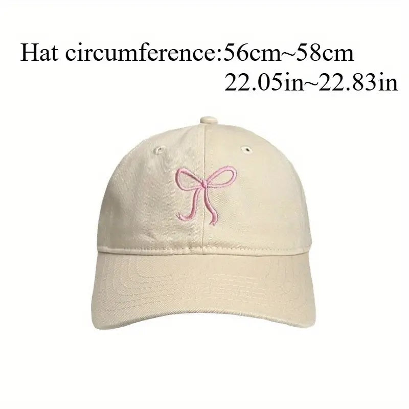 1pc Pink Bow Baseball Cap Sun Hat