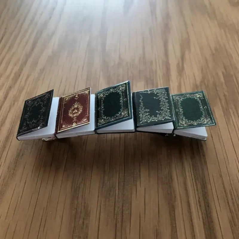 Miniature Book Hair Clip Book Lover Square Headwear.