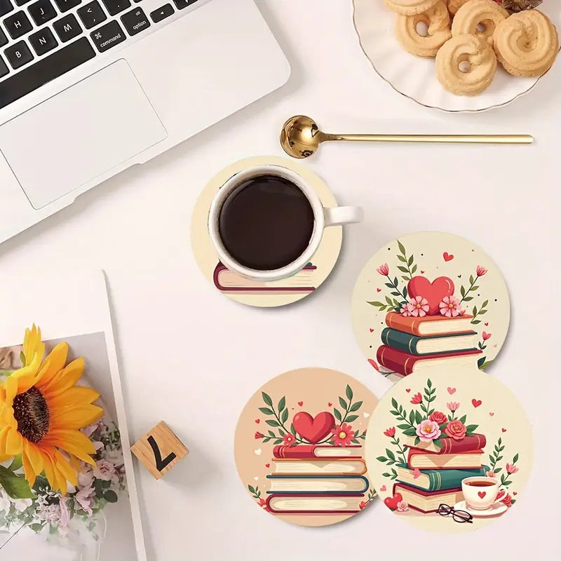 6pcs Book Love Coasters Set.