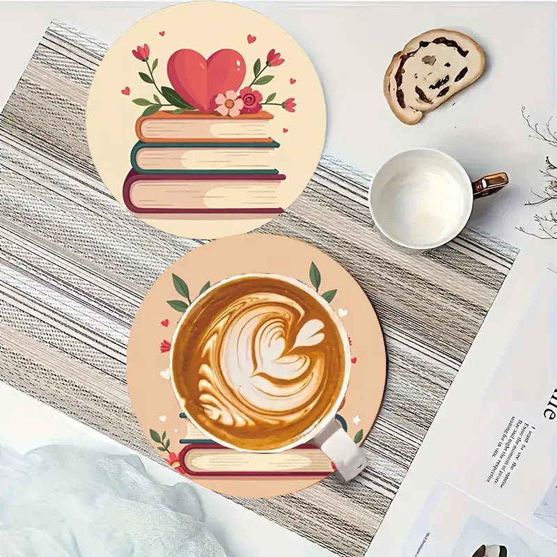 6pcs Book Love Coasters Set.