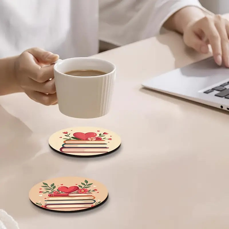 6pcs Book Love Coasters Set.