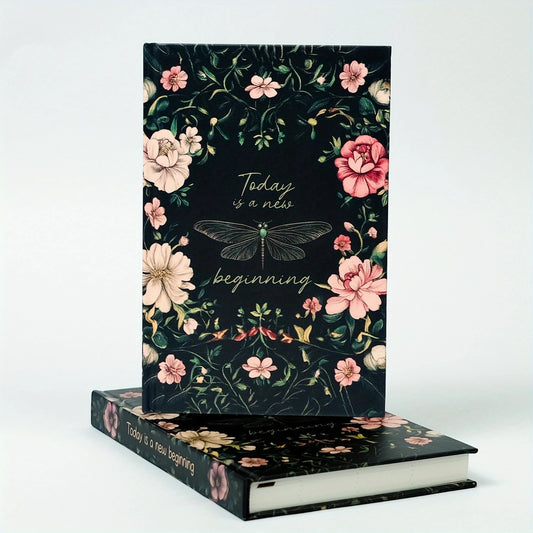 Elegant Blomsterdesign Notatbok med Sommerfuglillustrasjoner