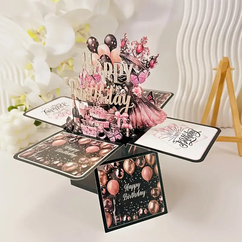 Elegant 3D Birthday Card,