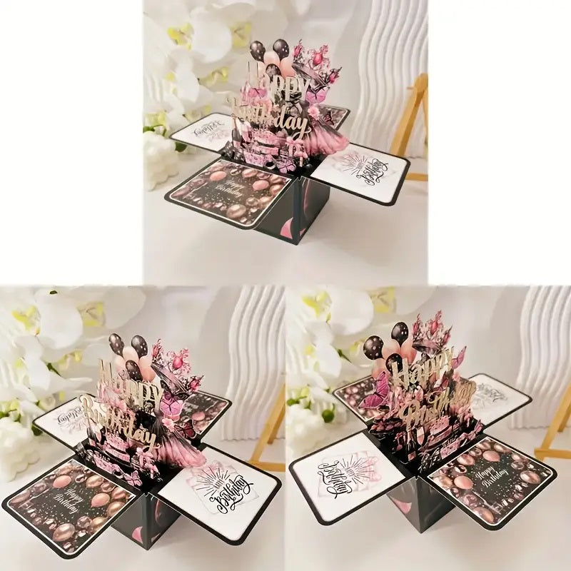Elegant 3D Birthday Card,