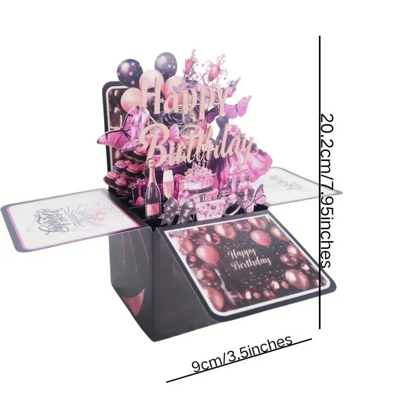 Elegant 3D Birthday Card,