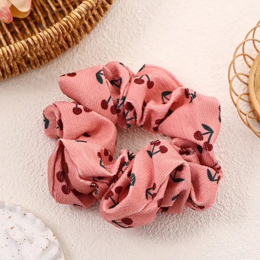 Rød Kirsebær Trykk Scrunchie