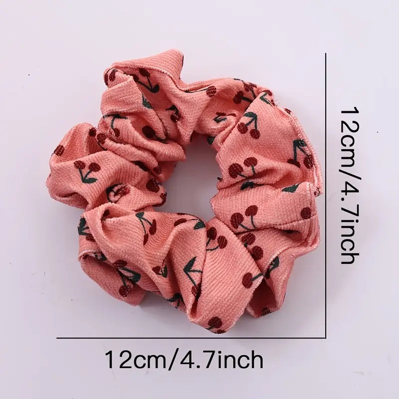 Rød Kirsebær Trykk Scrunchie