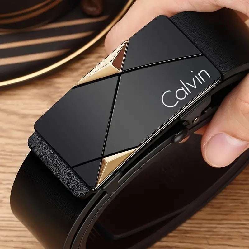 CALVIN Men's Automatic Buckle Belt,