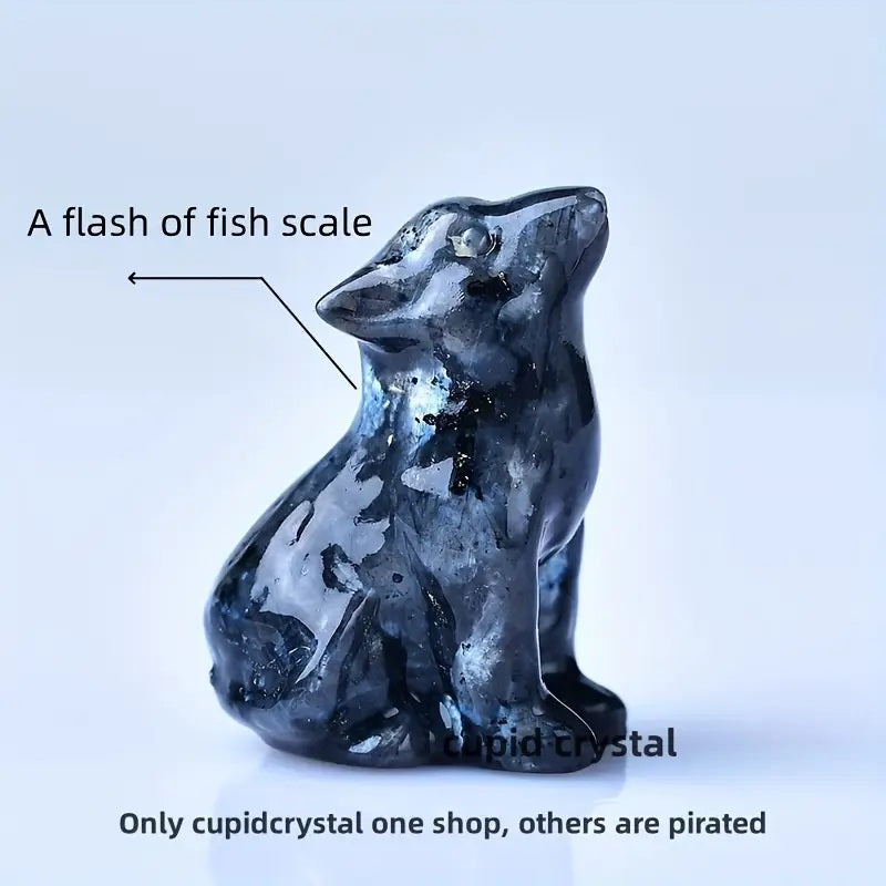 CUPIDCRYSTAL Hand-Carved Crystal Wolf Figurine