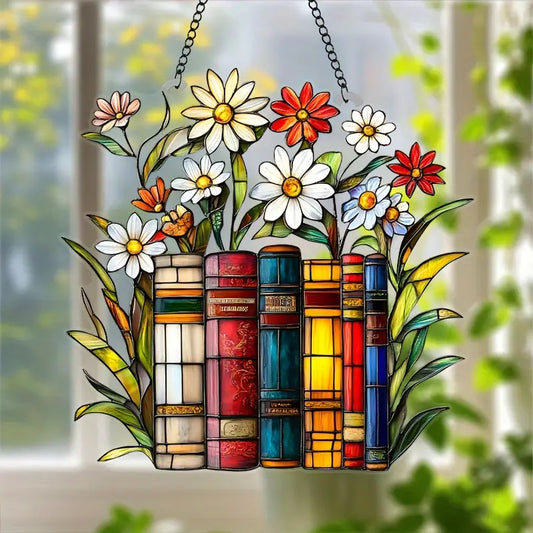 Winsome Floral and Book Acrylic Light Catcher.